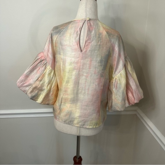 Hunter bell tie dye puff sleeve blouse- Size XS - Picture 5 of 6